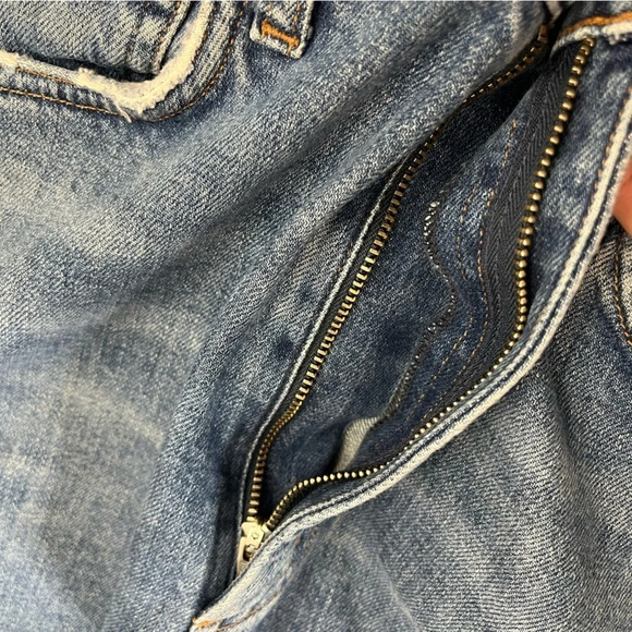 AGOLDE Pinch Waist High Rise Kick Jeans Womens Size 27 Raw Hem Ankle Crop Denim - Picture 14 of 16